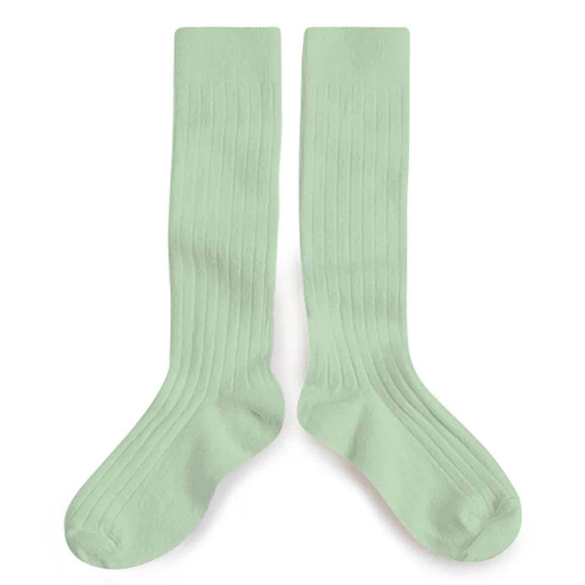 La Haute Ribbed Knee High Socks in Verveine by Collegien