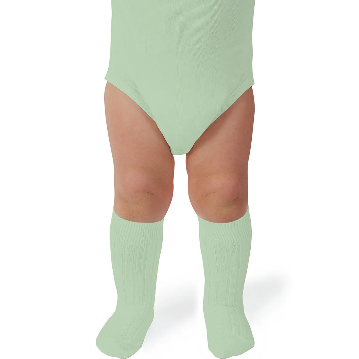 La Haute Ribbed Knee High Socks in Verveine by Collegien