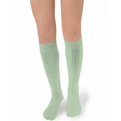 La Haute Ribbed Knee High Socks in Verveine by Collegien