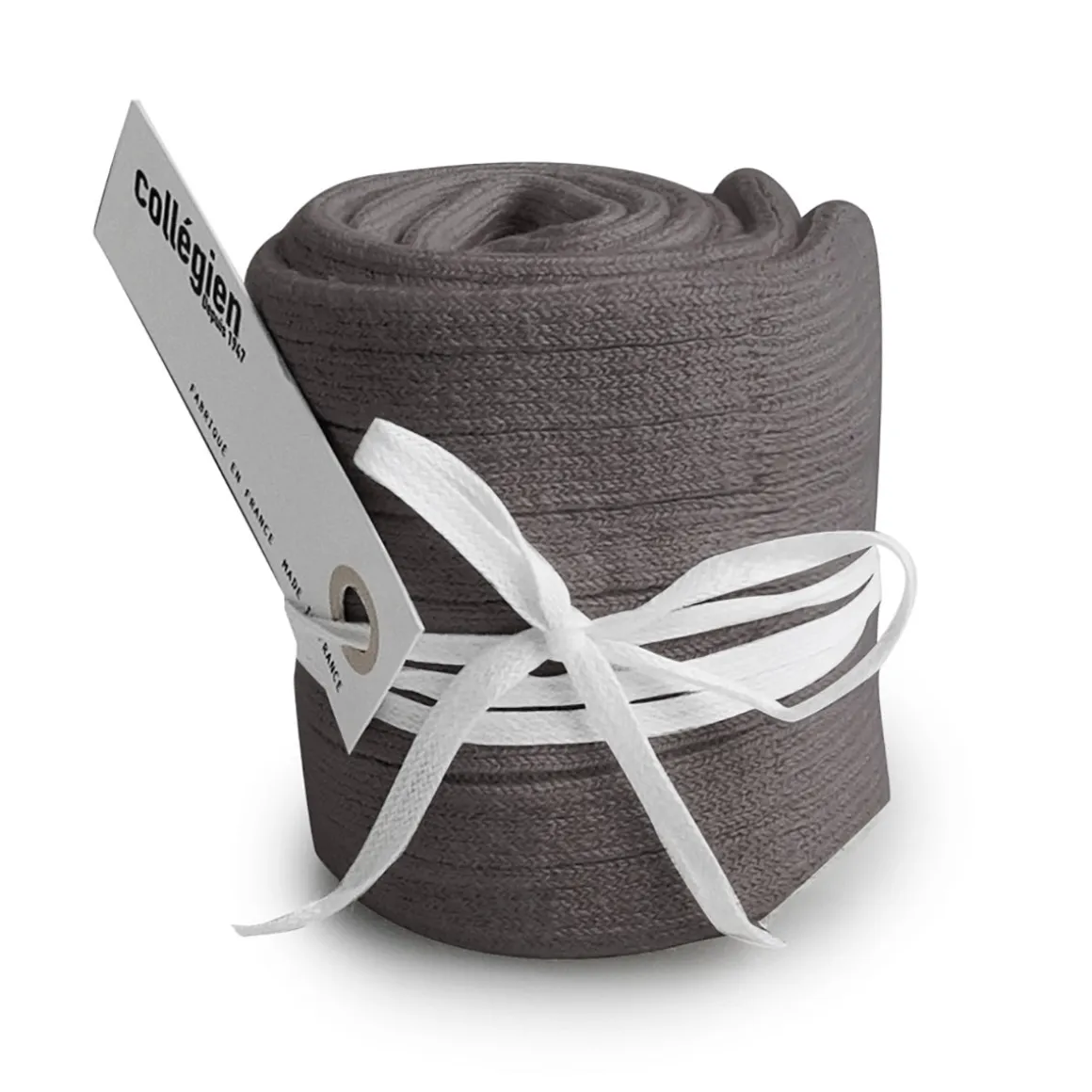 La Haute Ribbed Knee High Socks in Gris Galet by Collegien