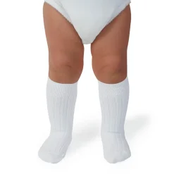 La Haute Ribbed Knee High Socks in Blanc Neige by Collegien