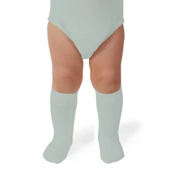 La Haute Ribbed Knee High Socks in Aigue Marine by Collegien