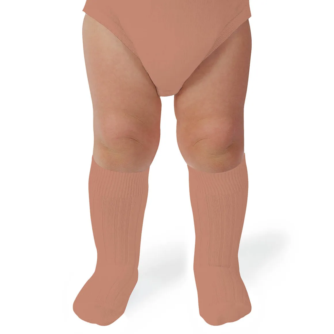 La Haute Ribbed Knee High Socks in Bois De Rose by Collegien
