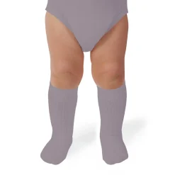 La Haute Ribbed Knee High Socks in Glycine Du Japon by Collegien