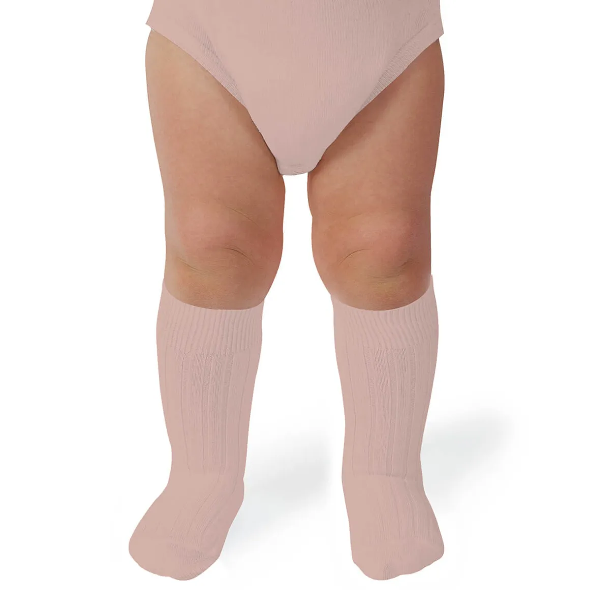 La Haute Ribbed Knee High Socks in Vieux Rose by Collegien