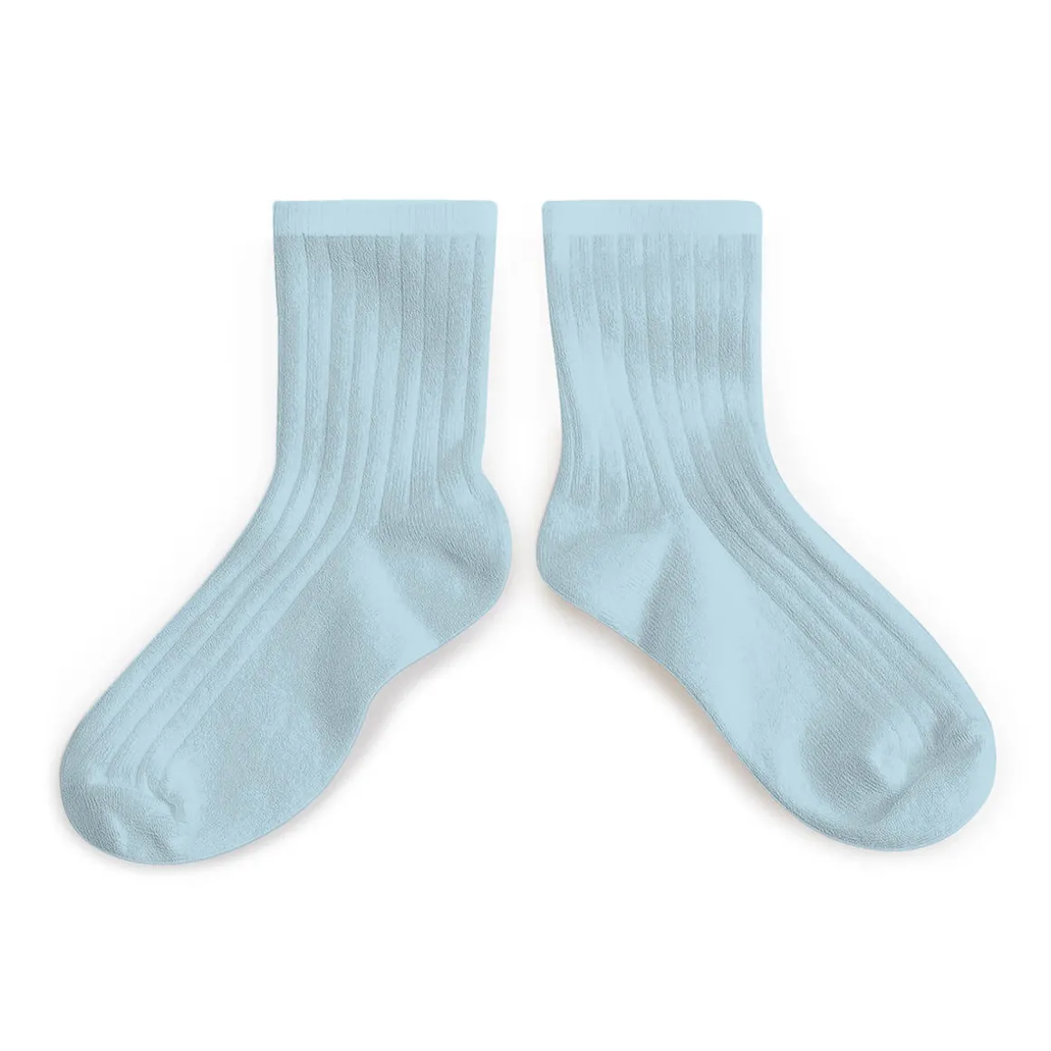 La Mini Ribbed Ankle Socks in Glacier by Collegien
