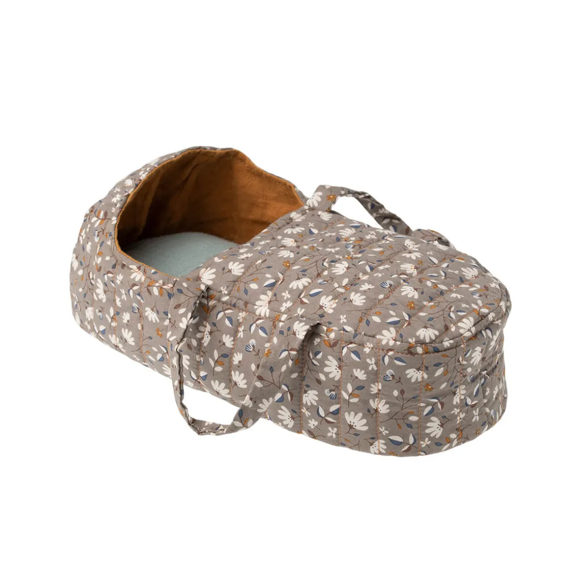Large Quilted Carrycot in Ochre Flowers (27cm) by Maileg