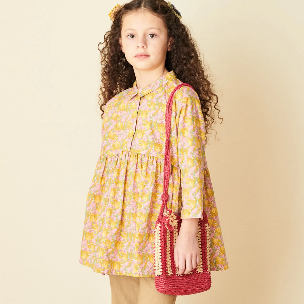 Lemon Balm Tunic Top in Liberty Floral Pink / Yellow by Caramel