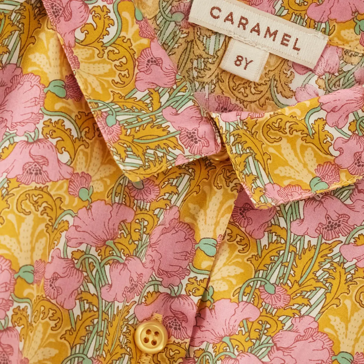 Lemon Balm Tunic Top in Liberty Floral Pink / Yellow by Caramel