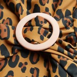 Leopard AOP Overlap Swimsuit by Mini Rodini - Last One In Stock - 92/98 (2-3 Years)