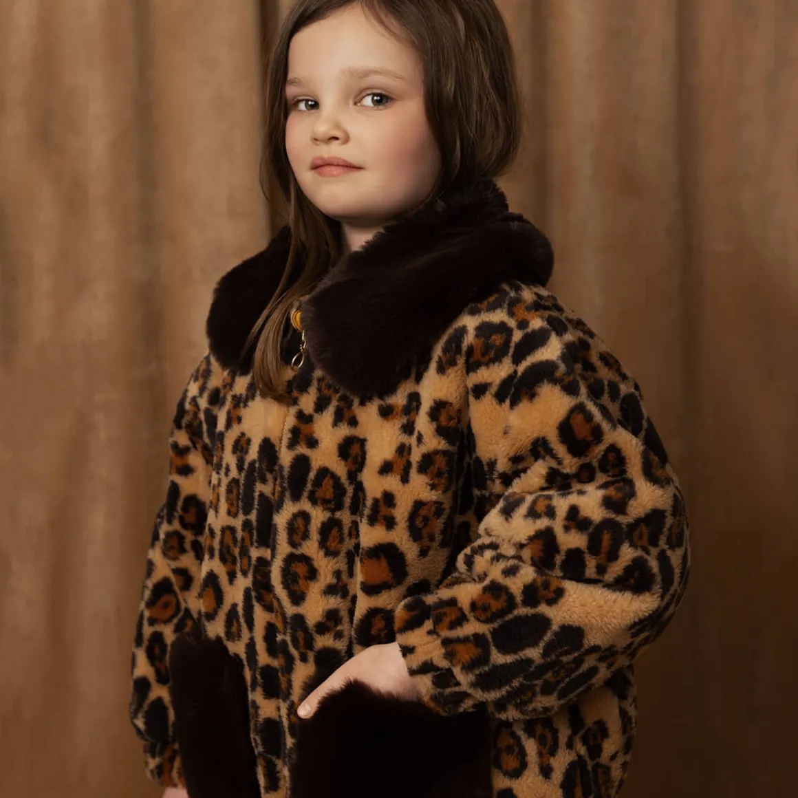 Leopard Faux Fur Jacket by Mini Rodini
