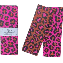 Leopard Luxury Tissue Paper (Pack of 10 Sheets) in Ginger / Fluoro Pink by Petra Boase