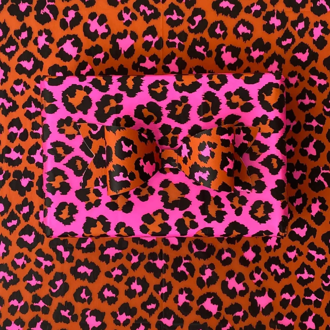 Leopard Luxury Tissue Paper (Pack of 10 Sheets) in Ginger / Fluoro Pink by Petra Boase