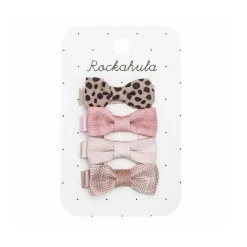 Leopard Mini Bow Hair Clips by Rockahula