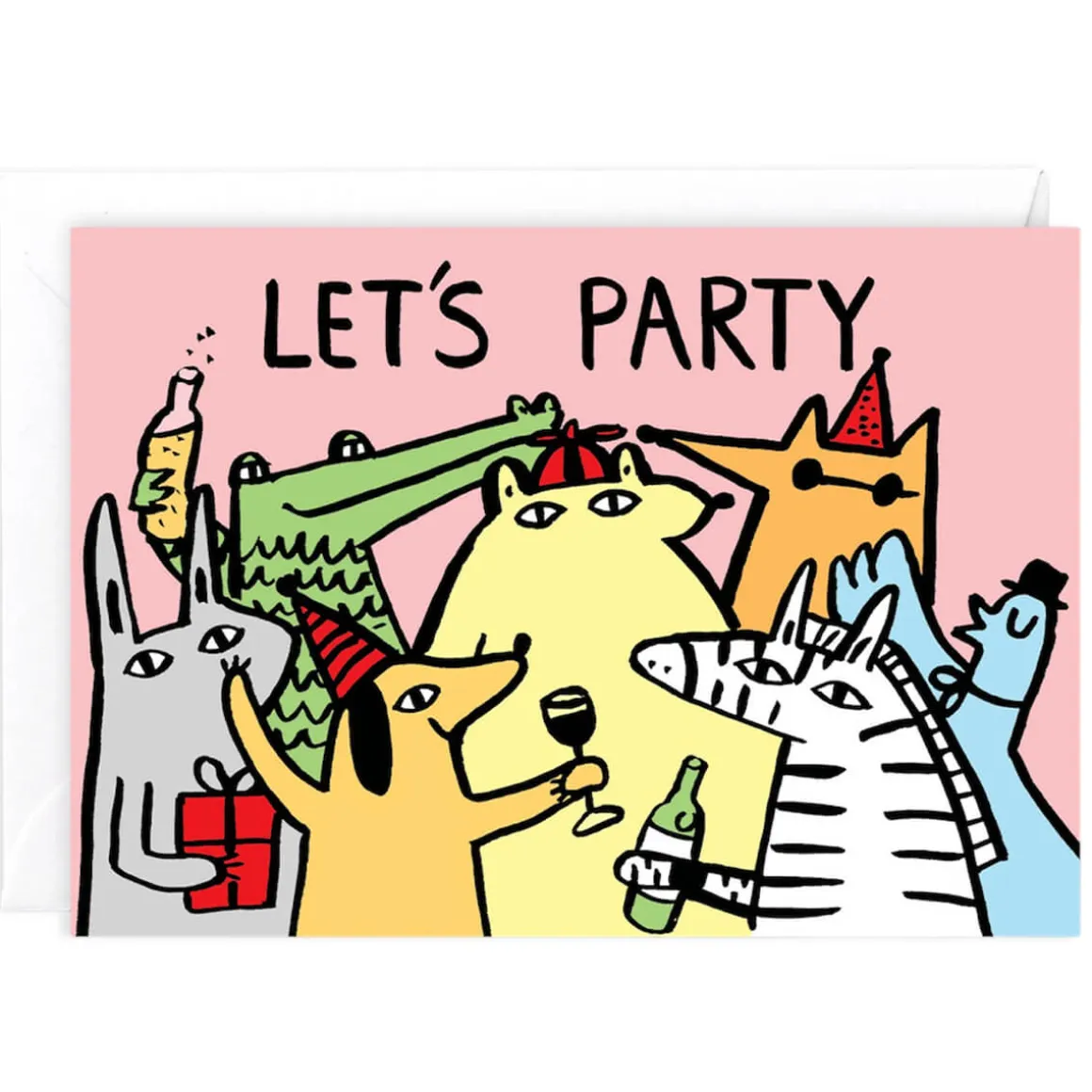 Let's Party Greetings Card by Alice Bowsher for Wrap