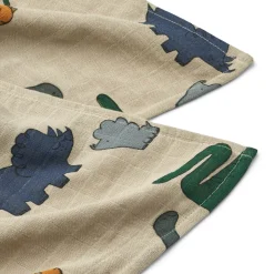 Lewis Muslin Cloths in Dinosaurs / Mist by Liewood (2 Pack)