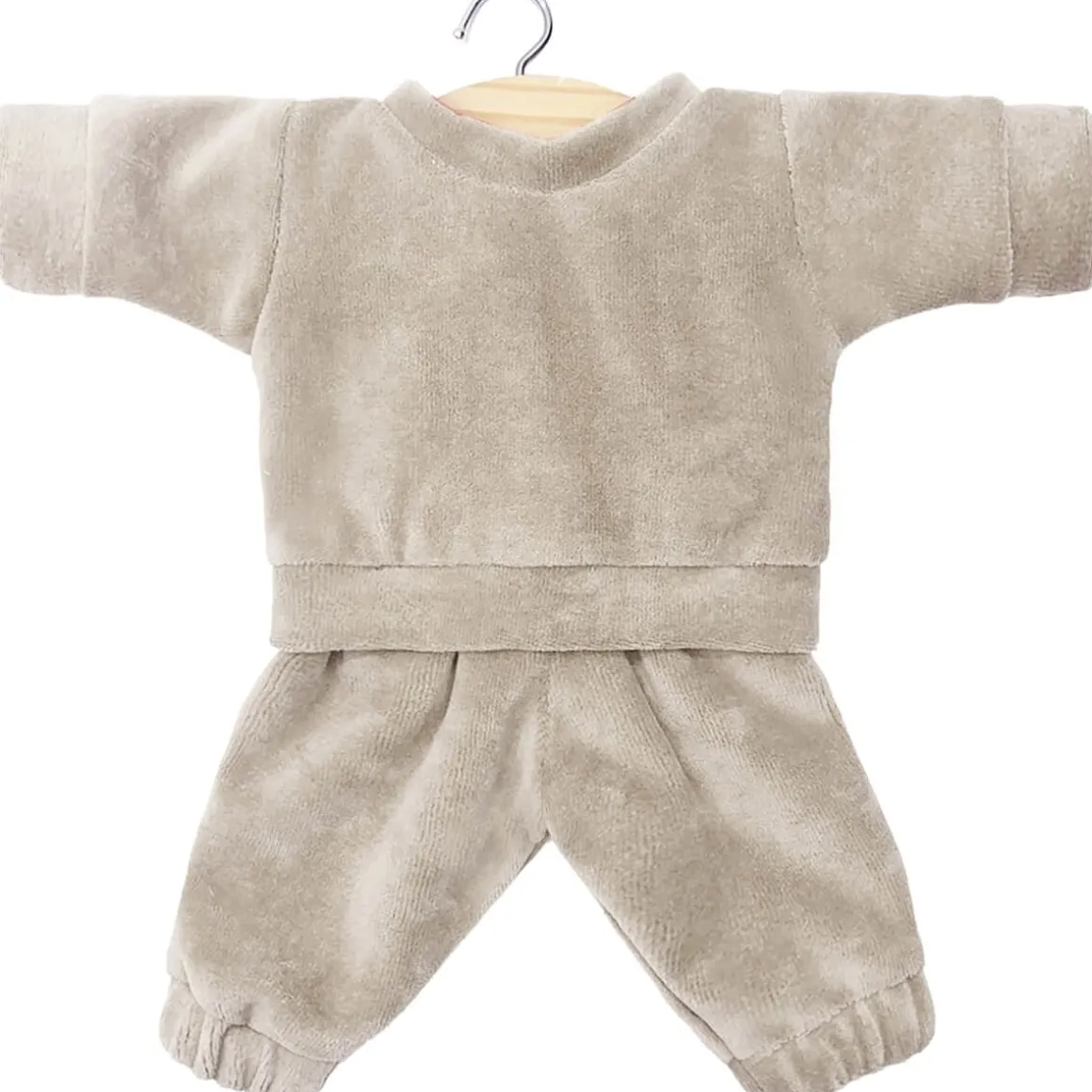 Liam Sweatshirt Outfit (34cm Doll) in Pearl Grey Velour by Minikane