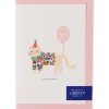 Liberty Party Cat Birthday Greetings Card in Betsy Ann Liberty Print by The Charming Press