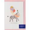 Liberty Zebra Birthday Greetings Card in Wiltshire Bud Liberty Print by The Charming Press