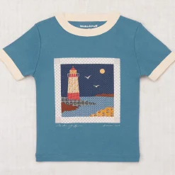 Lighthouse Collage Ringer Tee in Blueslate by Misha & Puff