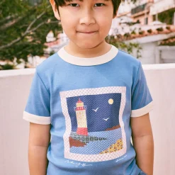 Lighthouse Collage Ringer Tee in Blueslate by Misha & Puff