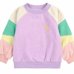 Lila Colour Block Terry Baby Sweatshirt by Bobo Choses