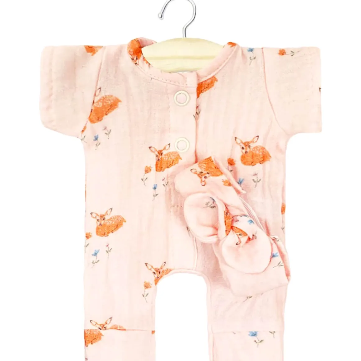Lili Romper and Headband Set (28cm Doll) in Sweet Deer Print by Minikane