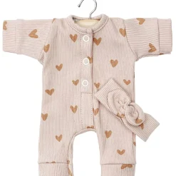 Lili Romper and Headband Set (28cm Doll) in Little Pink Hearts by Minikane