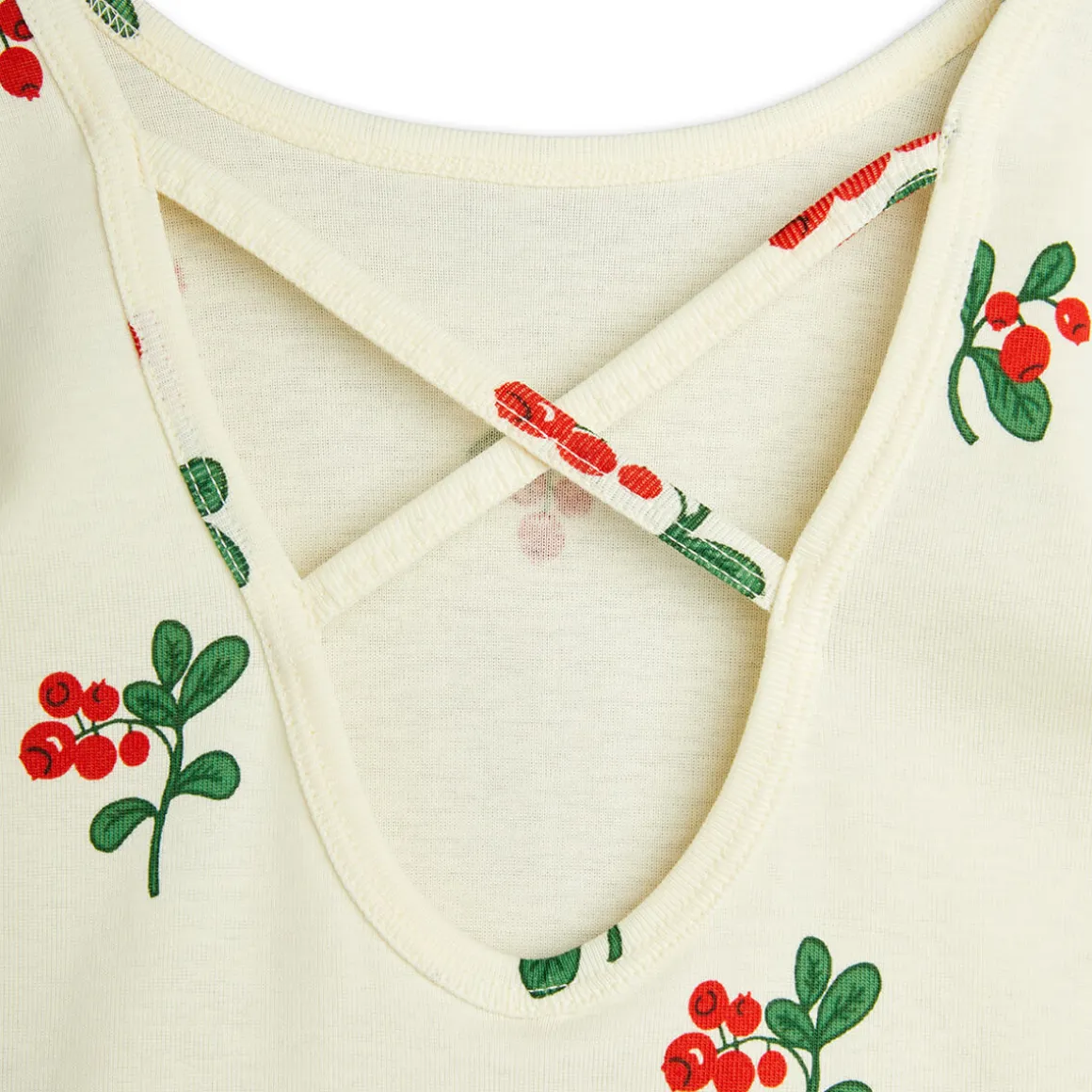 Lingonberries AOP Ballet T Shirt in Off White by Mini Rodini