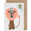 Lion Embroidered Age Card by Petra Boase - Age 3
