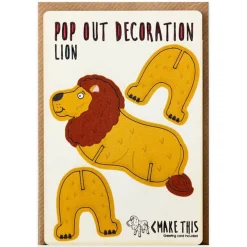 Lion Pop Out Decoration And Greetings Card by The Pop Out Card Company