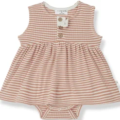 Lirica Romper in Apricot by 1+ in the Family - Last One In Stock - 12 Months