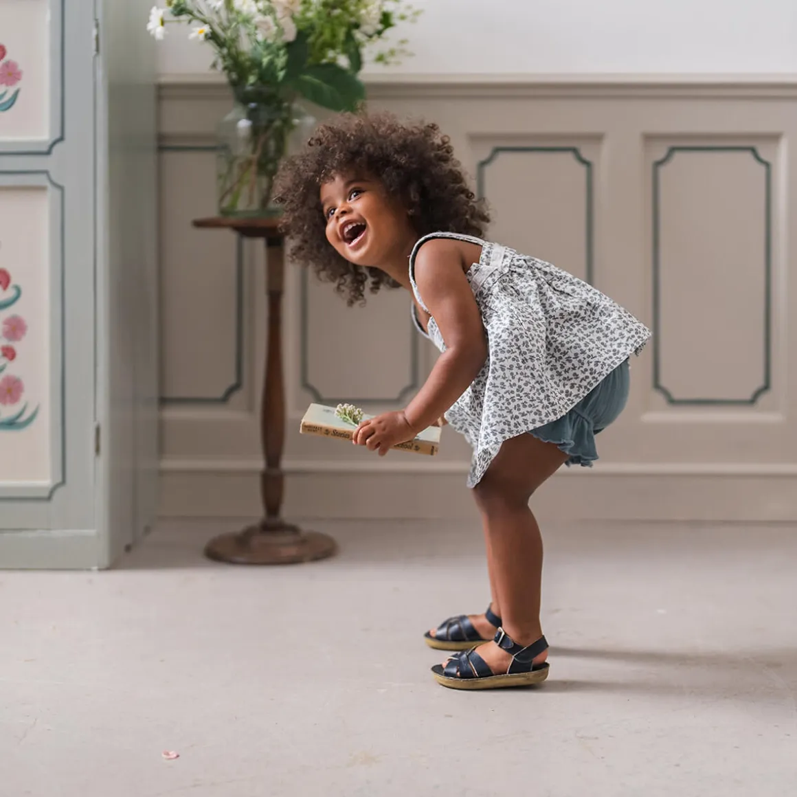 Lissy Sun Top in Porcelain Floral by Little Cotton Clothes - Last Ones In Stock - 4-8 Years