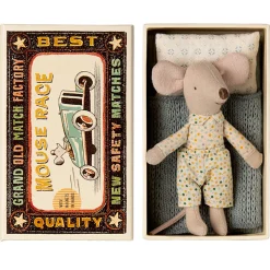 Little Brother Mouse in a Matchbox (Polka Dot Shirt and Trousers) by Maileg