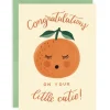 Little Cutie Orange Baby Greetings Card by LoveLight Paper