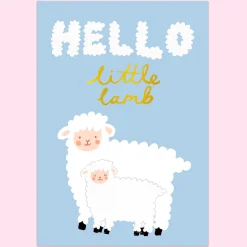 Little Lamb Baby Greetings Card by Eleanor Bowmer