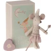 Little Sister Tooth Fairy Mouse (Spotty Top) in a Matchbox by Maileg