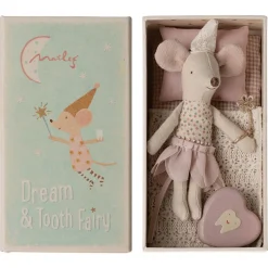 Little Sister Tooth Fairy Mouse (Spotty Top) in a Matchbox by Maileg
