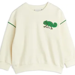 Lizard Chenille Sweatshirt in Off White by Mini Rodini