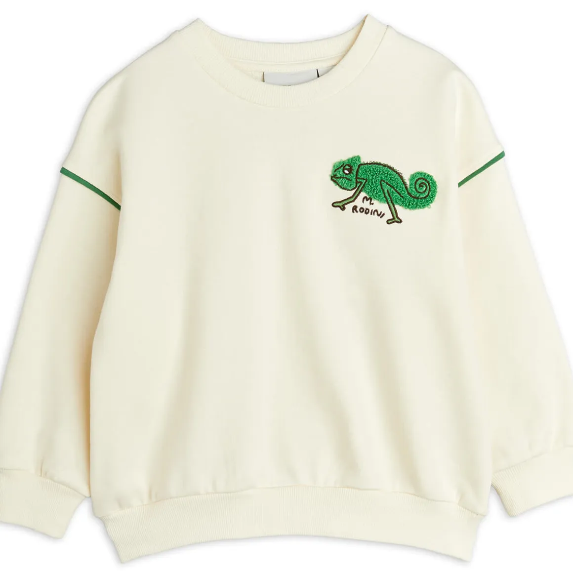 Lizard Chenille Sweatshirt in Off White by Mini Rodini