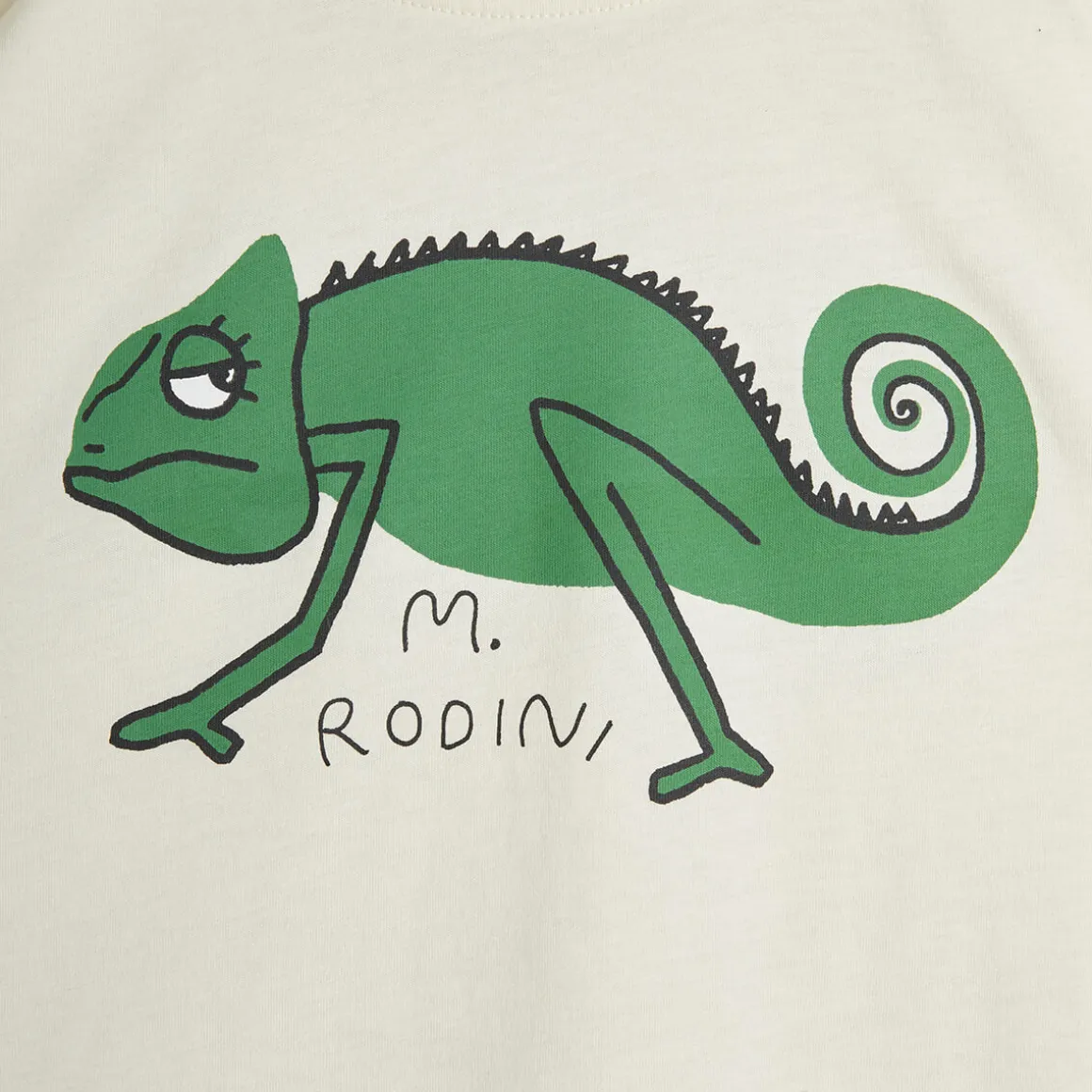 Lizard Print T Shirt in Off White by Mini Rodini