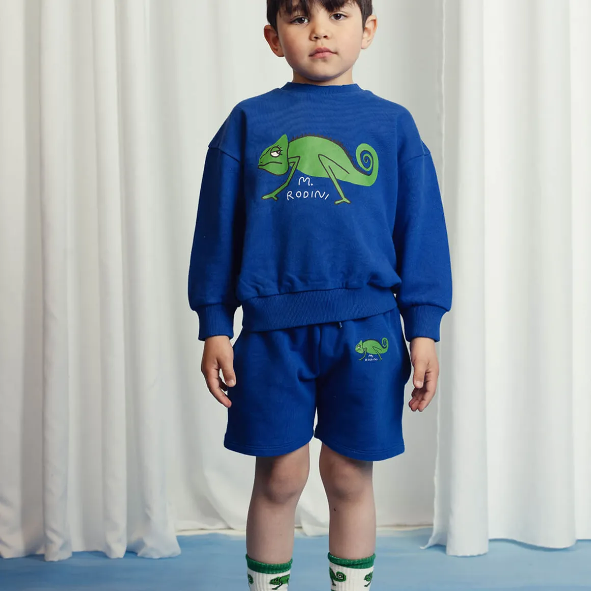 Lizard Sweatshirt in Blue by Mini Rodini