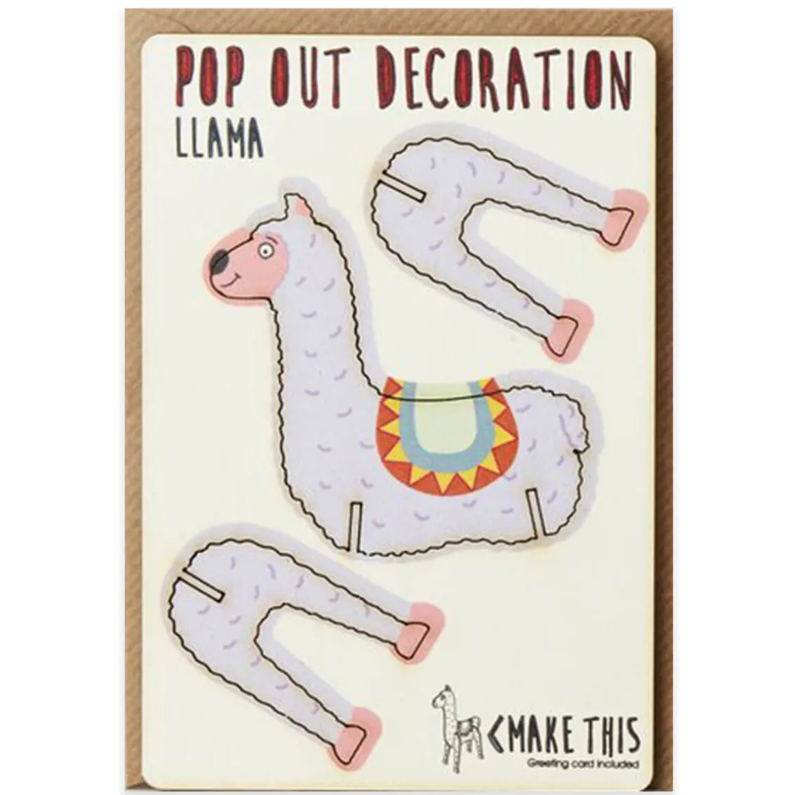 Llama Pop Out Decoration And Greetings Card by The Pop Out Card Company