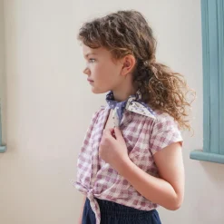 Loli Blouse in Gingham Print / Zinnia by Soor Ploom
