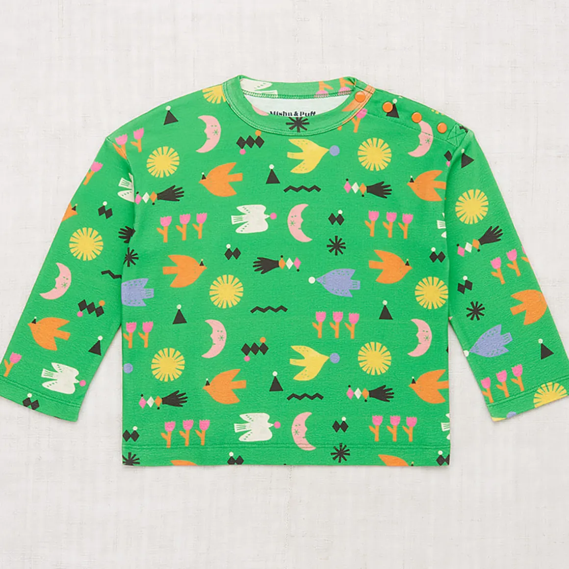 Long Sleeve Boxy Top in Clover Daleyden Fête by Misha & Puff - Last Ones In Stock - 4-6 Years