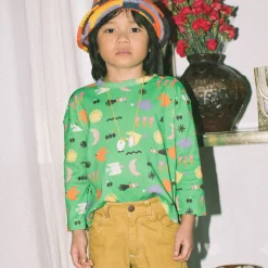 Long Sleeve Boxy Top in Clover Daleyden Fête by Misha & Puff - Last Ones In Stock - 4-6 Years
