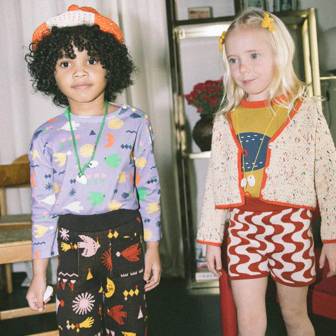 Long Sleeve Boxy Top in Pewter Daleyden Fête by Misha & Puff - Last Ones In Stock - 3-6 Years