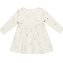 Long Sleeve Dress in Swans by Quincy Mae