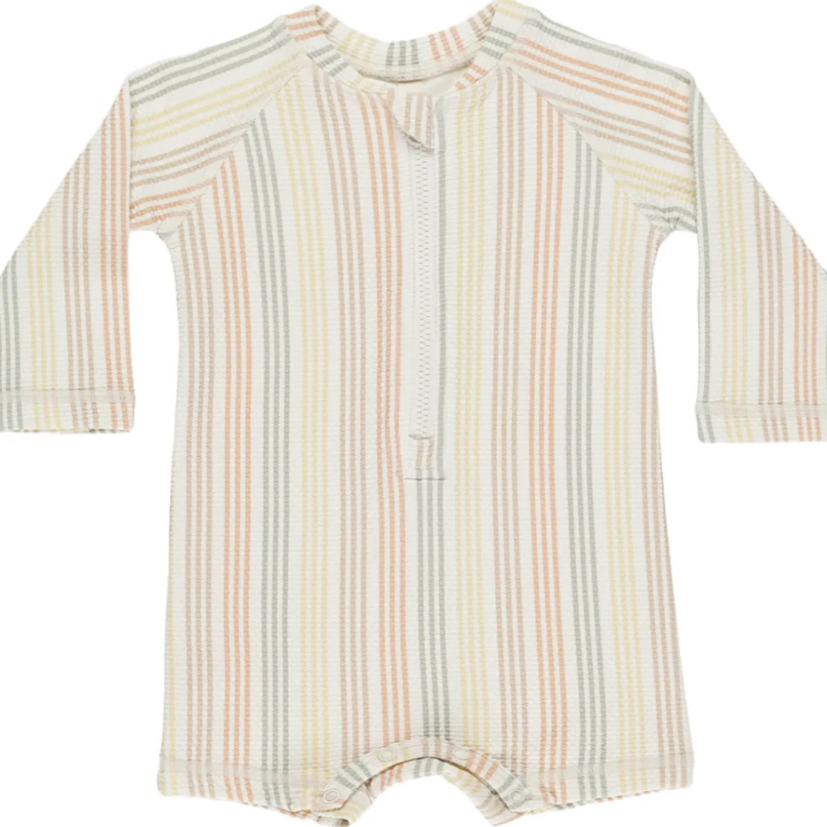 Long Sleeve One-Piece Rashguard in Multi Stripe by Quincy Mae