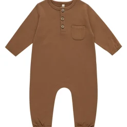 Long Sleeve Pocket Jumpsuit in Cinnamon by Quincy Mae